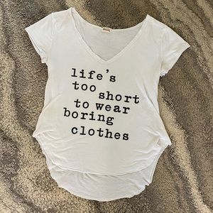 Distressed V-neck Tee